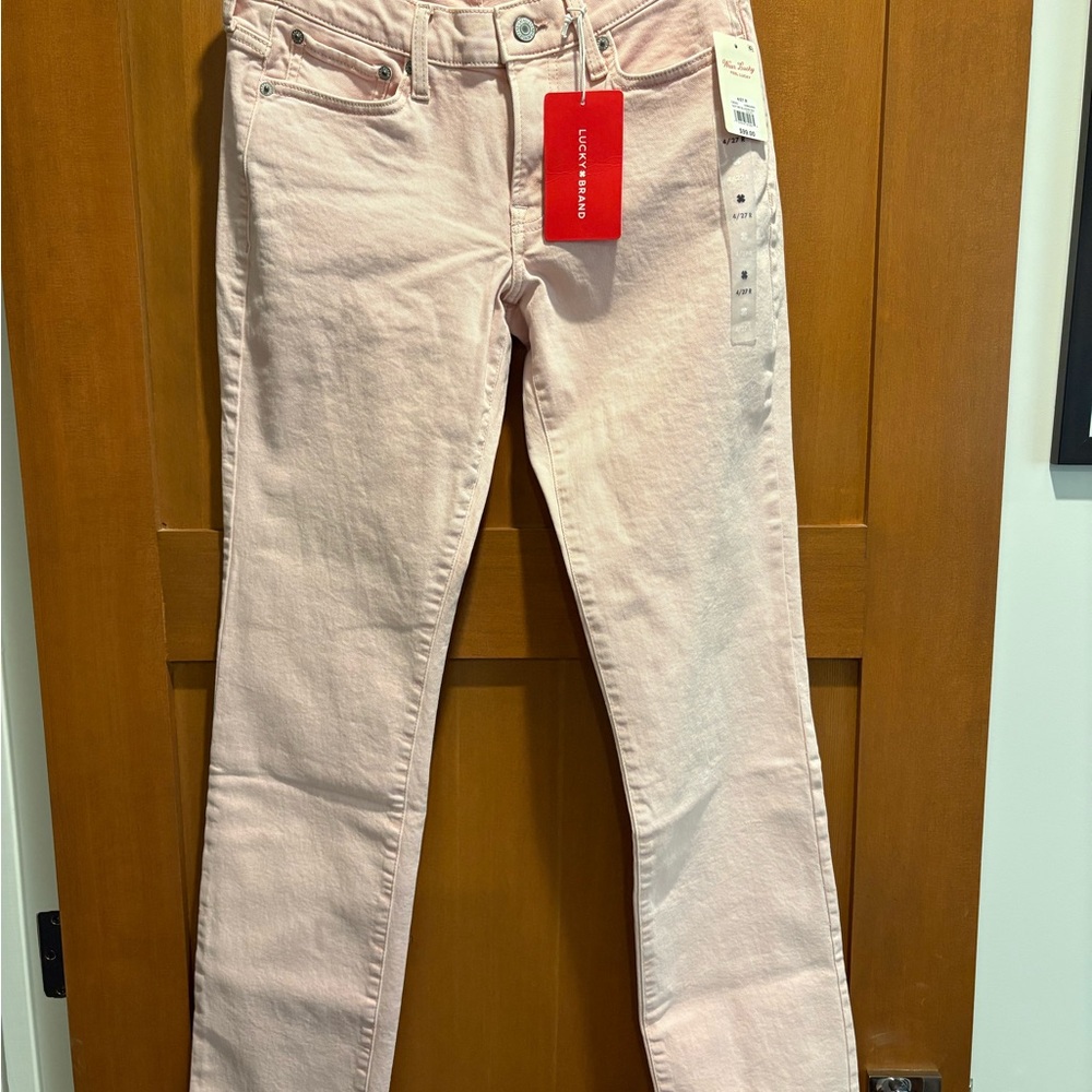 Lucky Brand Women's Light Pink Sweet Mid Rise Straight Leg Jeans